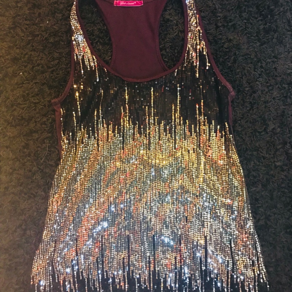 Sequin Razorback Tank